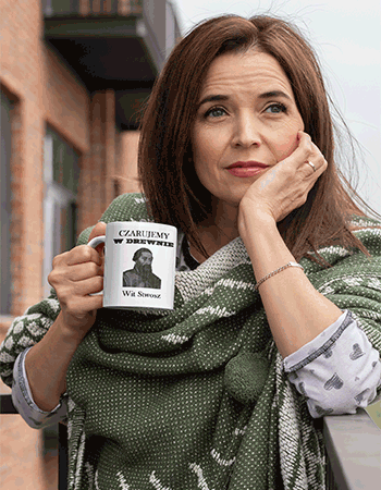 Opiekun Klienta z kubkiem Wit Stwosz